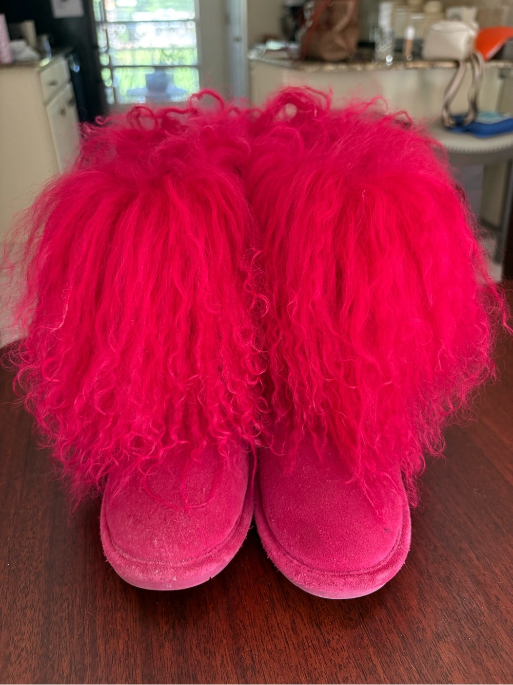 Bearpaws Hot Pink Faux Fur Winter Boots youth size 3